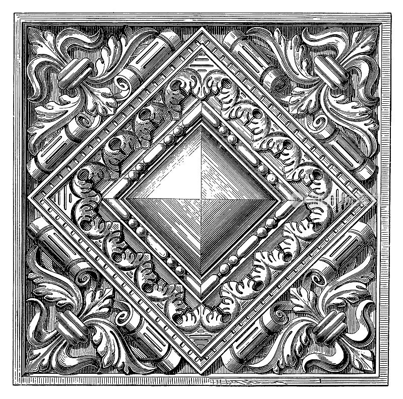 维多利亚天花板装饰|古董设计插图